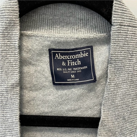 Abercrombie & Fitch Gray Cardigan with Maroon Stripes - Picture 3 of 3